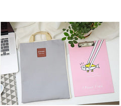 Canvas A4 File Folder Dual Buckles Filing Bag Waterproof Paper Organizer