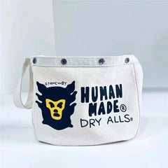 Canvas Dog Graphic Snap Button Vintage Backpacks