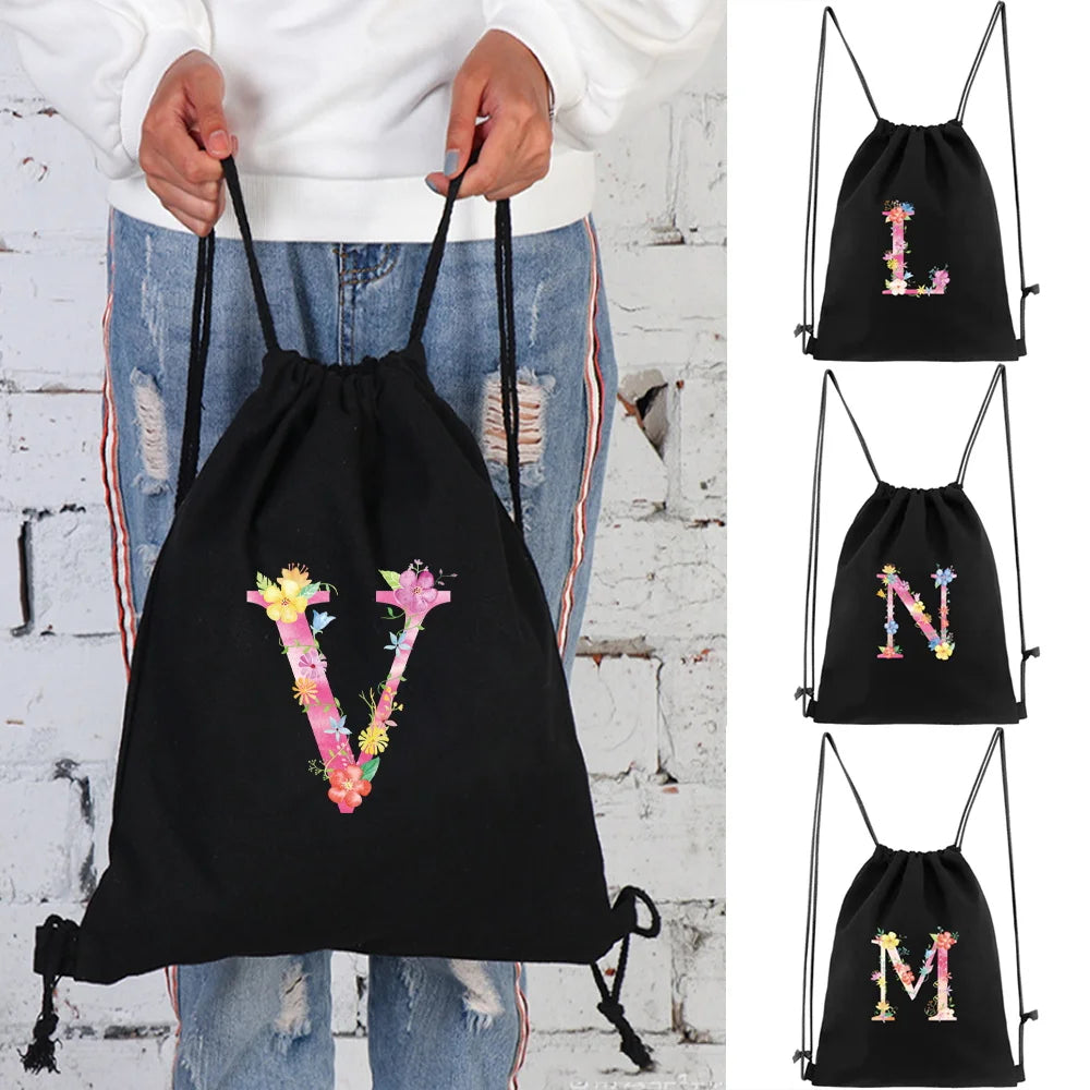 Pink Series Drawstring Backpack Gym Bag