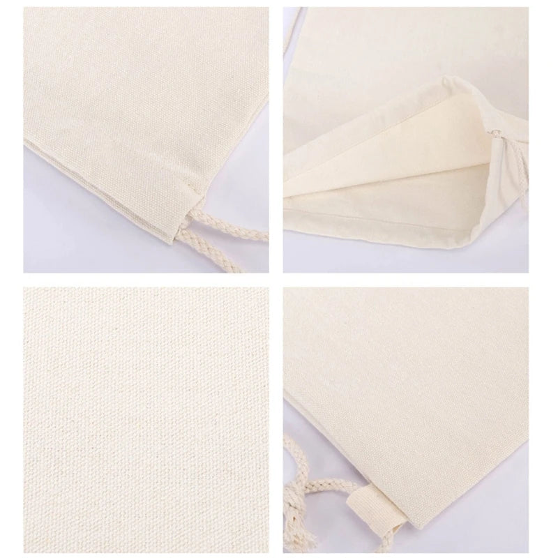 Canvas Drawstring Bag String Backpack Men Women