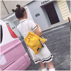 Canvas Drawstring Bag Women Small Backpacks For Girls Fabric Bagpack
