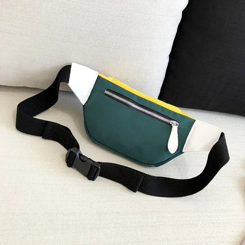 Canvas Fanny Pack Banana Waist Bag for Women Contrast Chest Phone Pouch