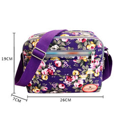 Canvas Flower Woman Small Shoulder Bags Female Cross Body