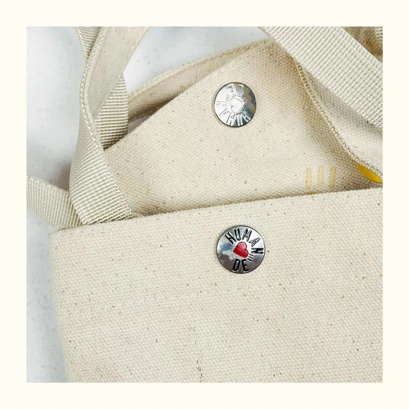 Canvas HUMAN Bag Men Women Top Version Couple Shoulder Messenger Bag