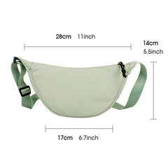 Canvas Half Moon Hobo Bag Woman Solid Lady Shoulder Leisure Armpit Purse