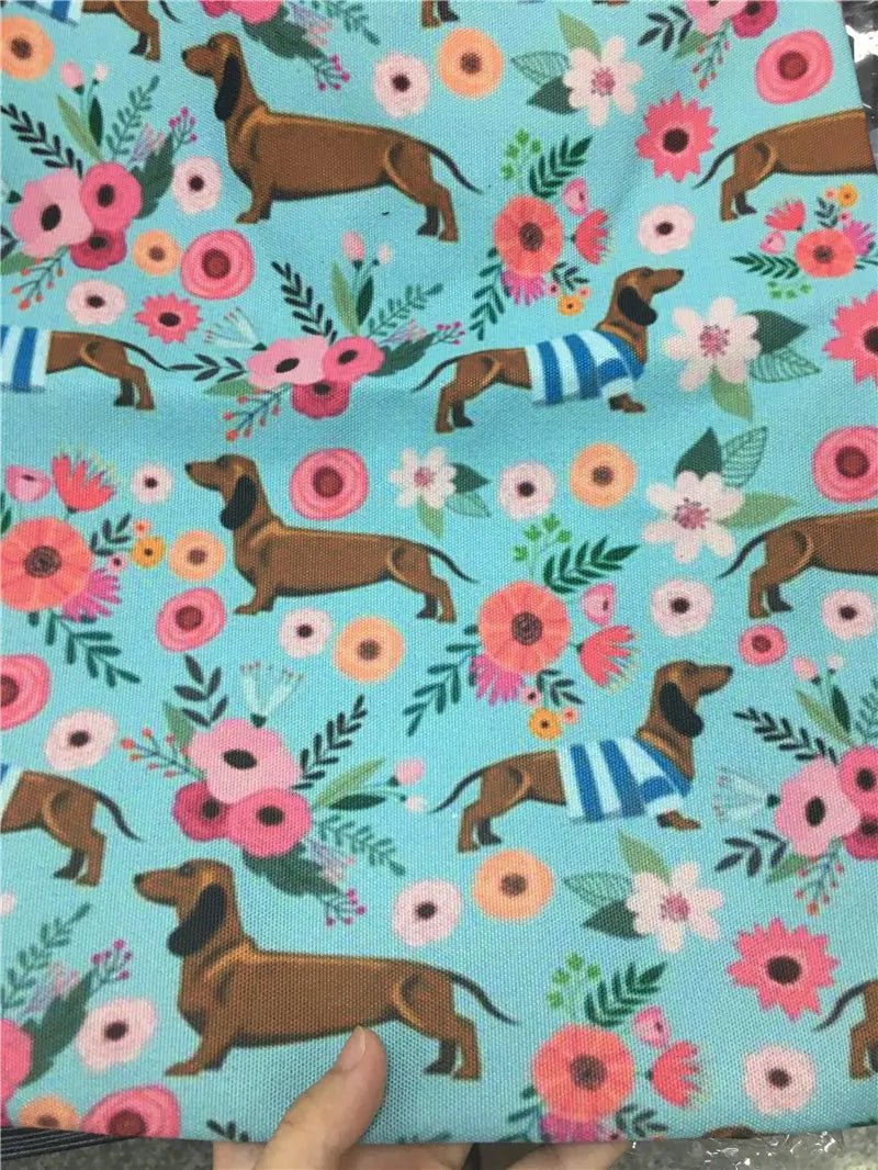 Dachshunds Print Canvas Shoulder Bag for Teen Girls