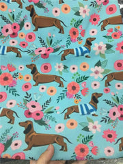 Dachshunds Print Canvas Shoulder Bag for Teen Girls