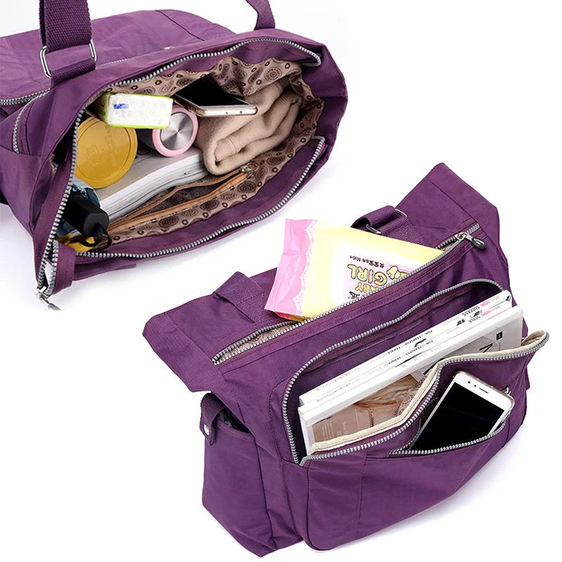 Canvas Shoulder Bag Women's Leisure Messenger High Capacity Waterproof Crossbody