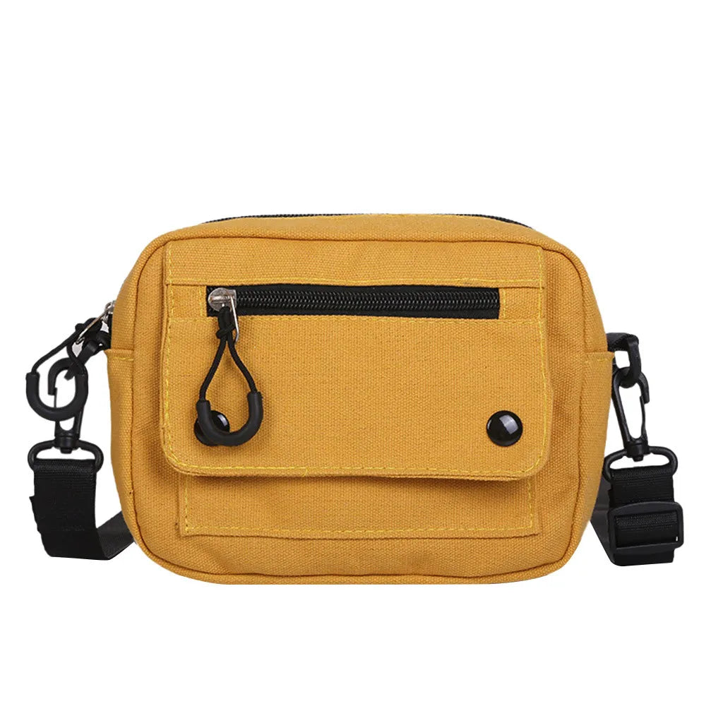 Canvas Handbag Solid Casual Tote Shoulder Bag Zipper Crossbody Bags