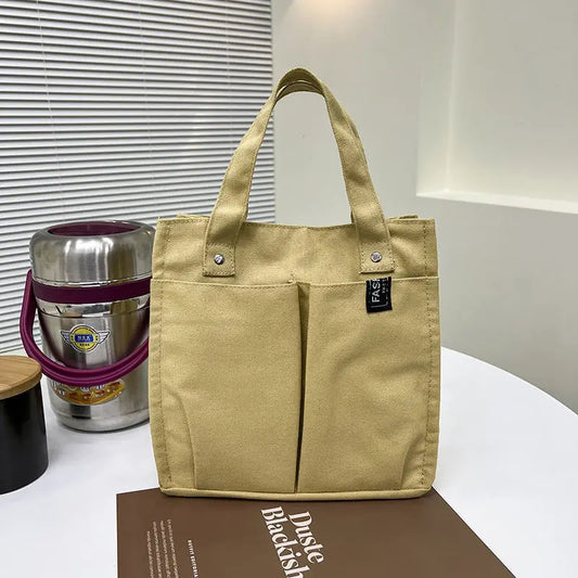Canvas Handbag Women Large Lunch Box Bag Handle Multifunction Shopping Bolso