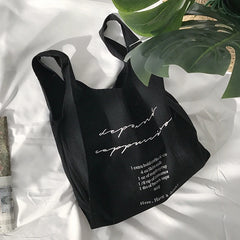 Canvas Handbags Reusable Vest Shopping Bag Women Tote Bolsas De Tela Eco Torba N