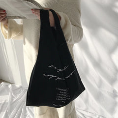 Canvas Handbags Reusable Vest Shopping Bag Women Tote Bolsas De Tela Eco Torba N
