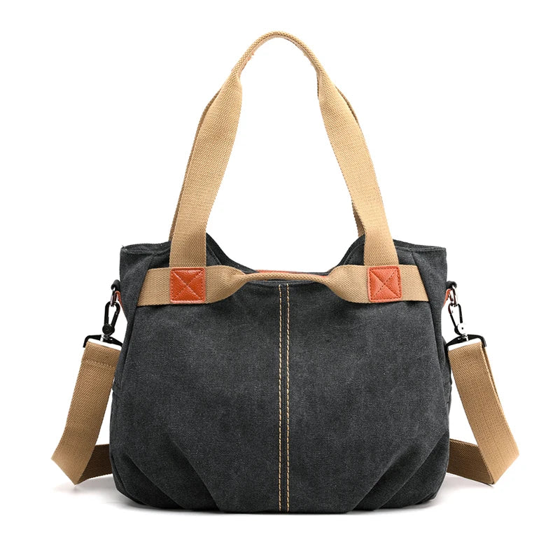 Canvas Hobos Bag Women Handbags Large Capacity Shoulder Bags for Travel Weekend