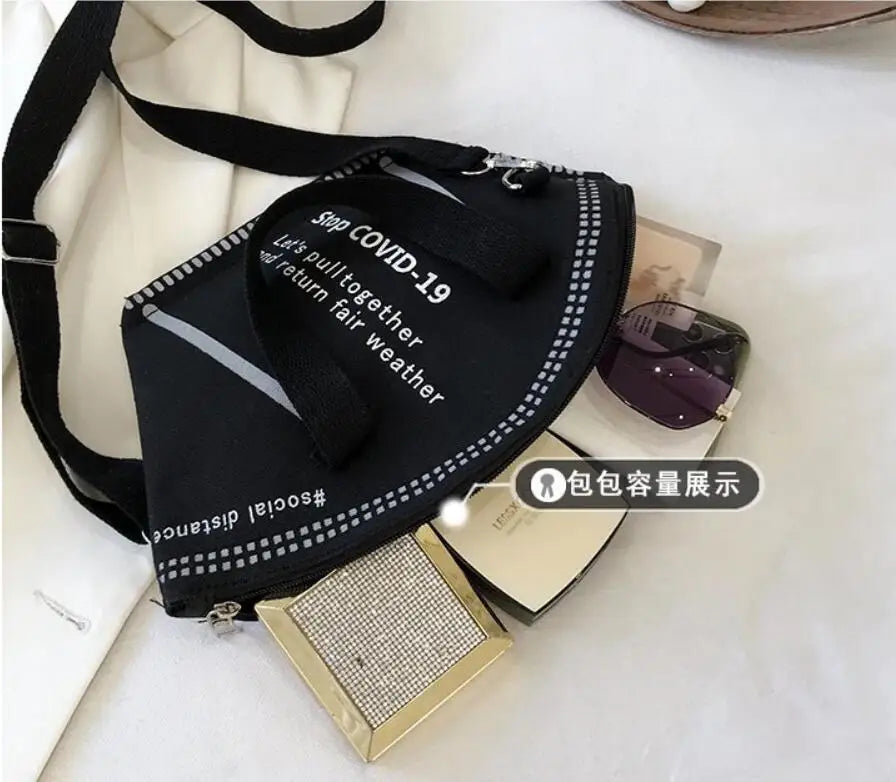 Reusable Canvas Mask Tote Bag