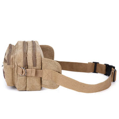 Canvas Men Waist Packs Messager Shoulder Bags Vintage Outdoor Traval Bag