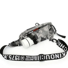 Punk Retro Letter Chest Bag Waterproof Nylon Shoulder Bag