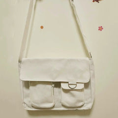 Canvas Messenger Bag Women's Shoulder Bag Unisex Casual Travel Handbag