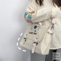 Canvas Messenger Bag Women Crossbody Money Bag Solid Tote Handbag