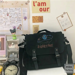 Canvas Messenger Bag Women Crossbody Money Bag Solid Tote Handbag