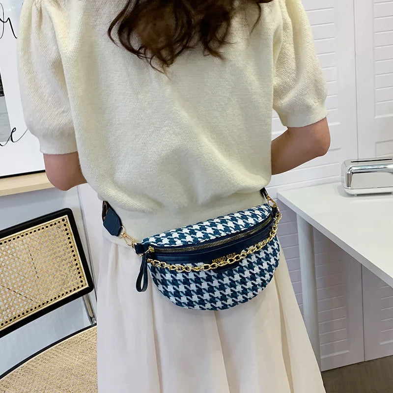 One Shoulder Waist Bag for Women Chain Crossbody Handbags Fanny Pack