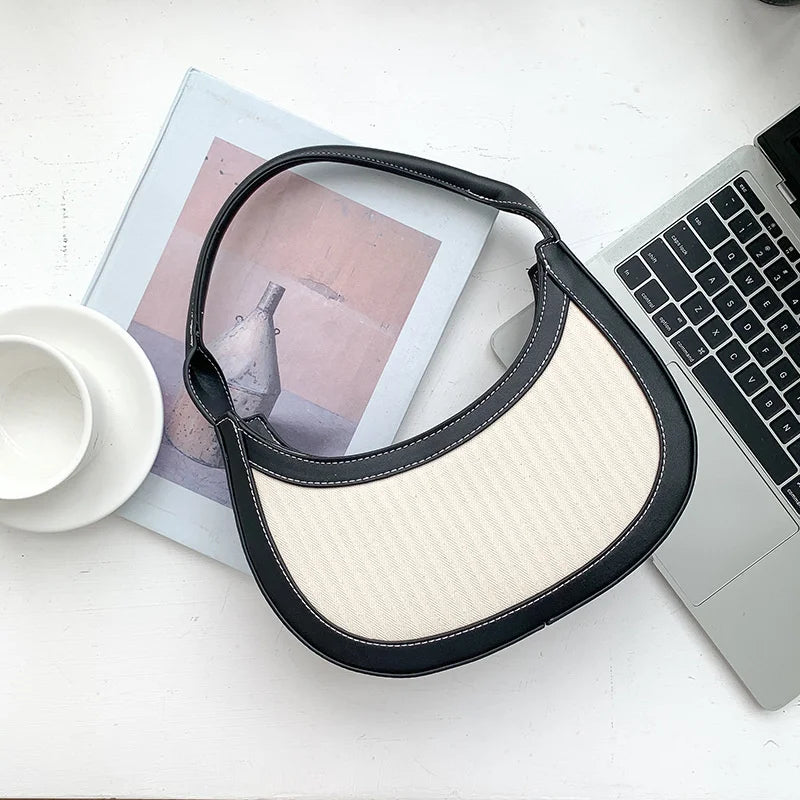 Canvas Patchwork Shoulder Side Bags For Women Winter Bag Ladies