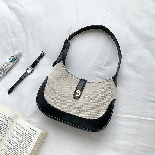 Canvas Patchwork Small Shoulder Bags For Women
