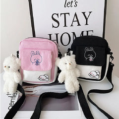 Cartoon Printed Shoulder Messenger Bag Hit Flap Purse Casual Handbags