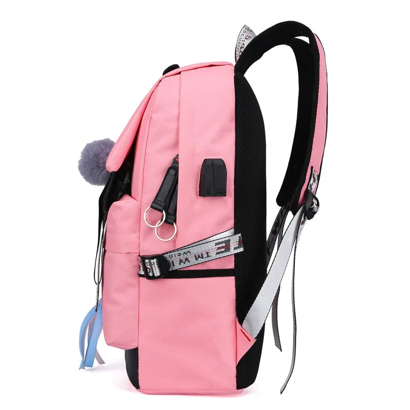 Canvas School Bags for Girls Teenagers Backpack Women Bookbag