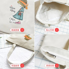 Women's Canvas Shopper Bag Large Capacity Shoulder Bag