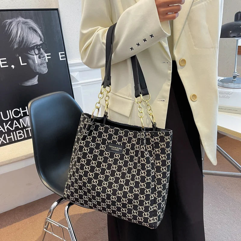 Woman Canvas Shopper Tote Bag Cotton Shoulder Bag