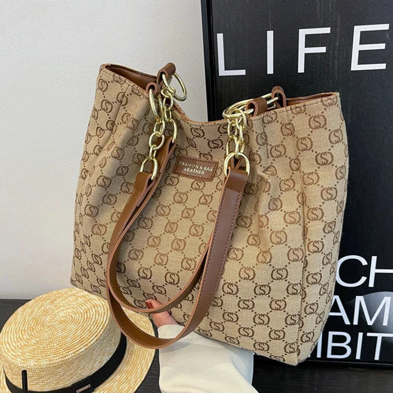 Woman Canvas Shopper Tote Bag Cotton Shoulder Bag