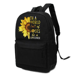 Canvas Shoulder Backpack Daisy Print Youth Sport Casual Male Travel Camping