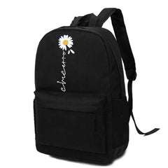 Canvas Shoulder Backpack Daisy Print Youth Sport Casual Male Travel Camping