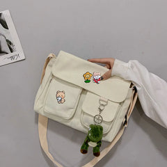 Canvas Shoulder Bag Messenger Bags for Women Men Crossbody Bags Tote Bag