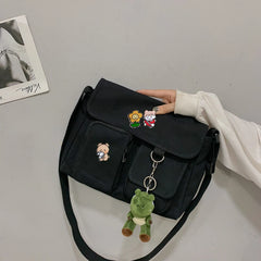 Canvas Shoulder Bag Messenger Bags for Women Men Crossbody Bags Tote Bag
