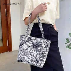 Embroidery Pattern Clutch Canvas Shoulder Bag