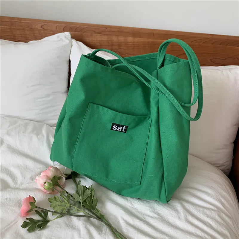 Canvas Large-capacity Shoulder Bag Tote Handbag