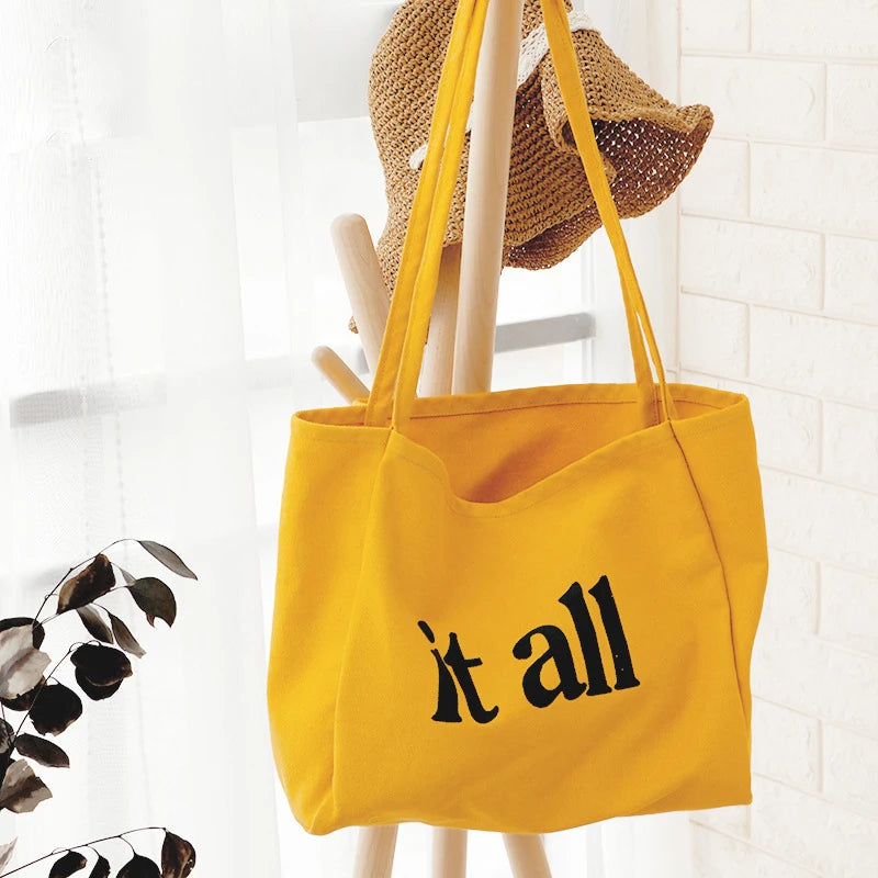 Canvas Shoulder Bag Large Capacity Grocery Totes Handbag
