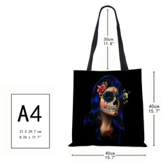 Skeleton Horror Women Shoulder Bag Harajuku Cotton Tote