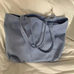 Canvas Shoulder Bags Brief Large Capacity for Students Underarm Casual Shopping