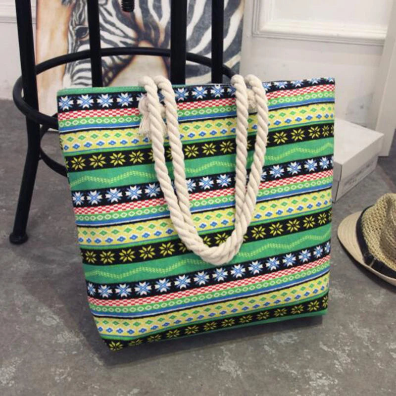 Canvas Shoulder Bags For Women Large Capacity Tote Shopping Beach Bolsa Feminina
