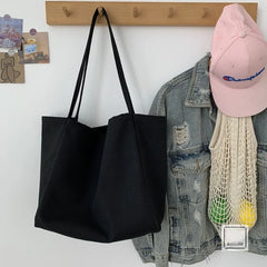 Canvas Shoulder Bags Large Capacity Portable Shopping Handbags