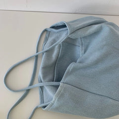 Canvas Shoulder Bags Women Solid Underarm Large Capacity Retro Tote Bag