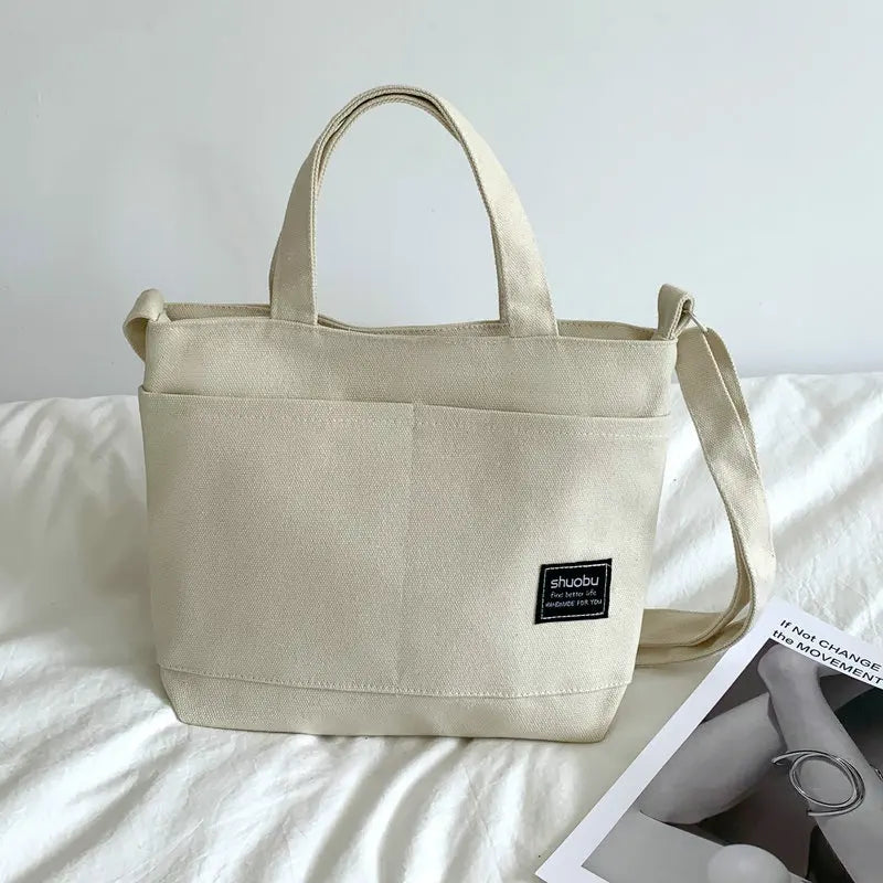 Canvas Shoulder Messenger Bag Japanese Solid Handbag