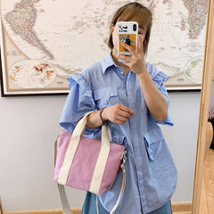 Canvas Shoulder Messenger Bag Large Capacity Women