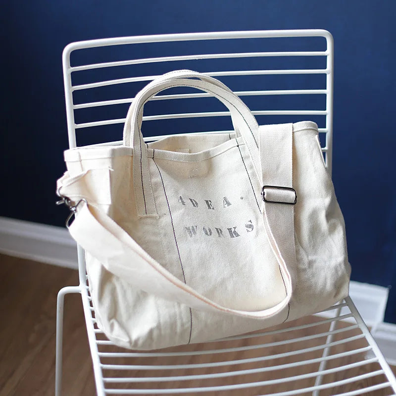 Canvas Shoulder Messenger Bag Retro Handbag Casual Letter Printing