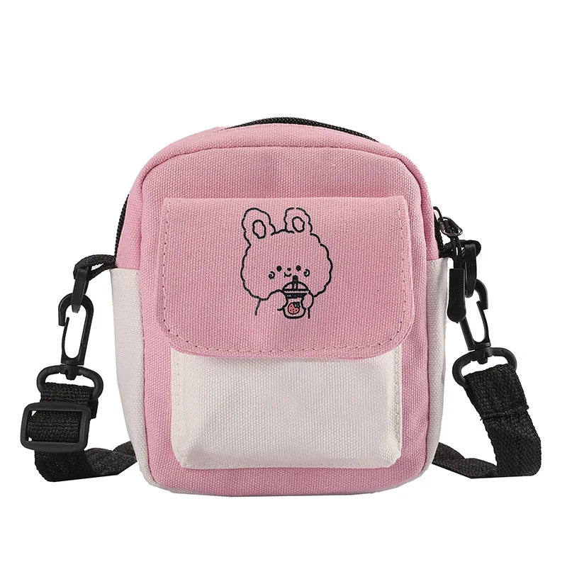 Canvas Shoulder Women's Bag Small Messenger Crossbody Bag for Girls