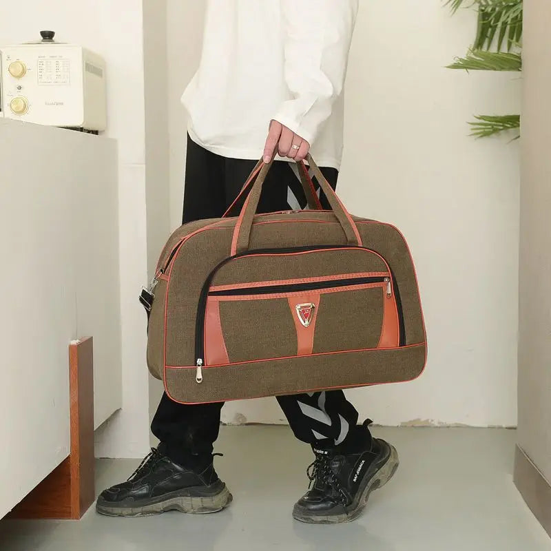 Canvas Travel Bag Durable Duffel Shoulder Weekend Carry Organizer