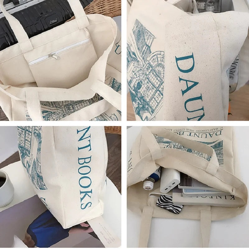 Canvas Single Handbag Large Capacity Versatile Shoulder Bag