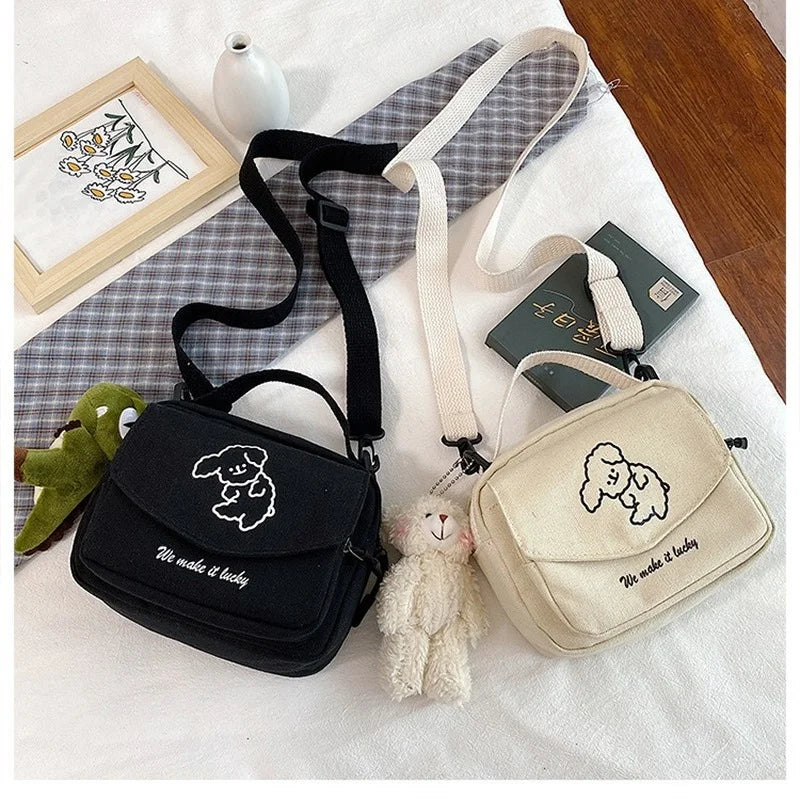 Canvas One-shoulder Diagonal Bag Multifunctional Cartoon Print